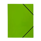 Janrax A4 Green Laminated Card 3 Flap Folder with Elastic Closure