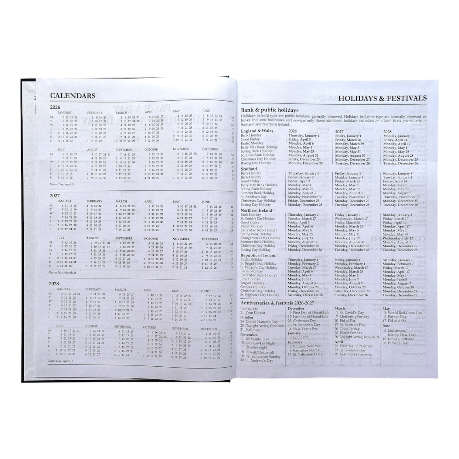 Janrax 2026-2027 A4 Day Per Page Blue Academic Diary