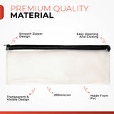 Janrax 13x5" Yellow Zip Clear Exam Pencil Case