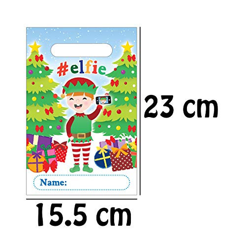 Pack of 12 Assorted Christmas Time Party Bags - Snowmen, Santa, Robin {DC}
