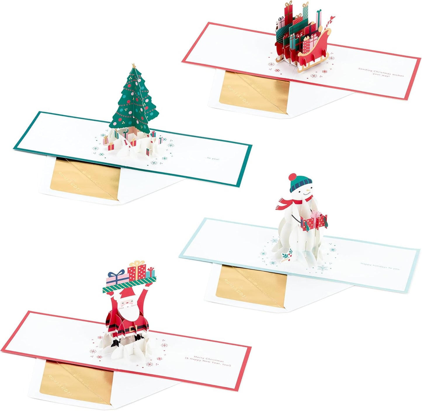 Paper Wonder 3D and Pop Up Pack of 4 in 4 Festive Designs Christmas Card {DC}