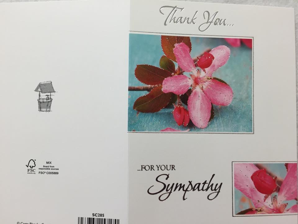 Thank You For Your Sympathy Card 