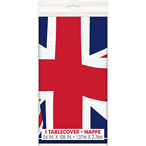 Union Jack Rectangular Plastic Table Cover, 54"x108"
