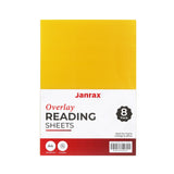 Pack of 8 A4 Plain Yellow Dyslexia Overlay Reading Sheets – PET Material, Rounded Corners