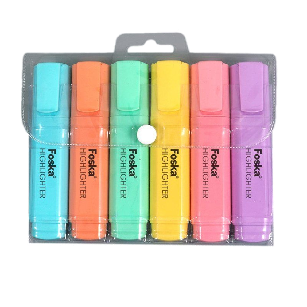 Pack of 6 Macron Colour Highlighter Marker Pens