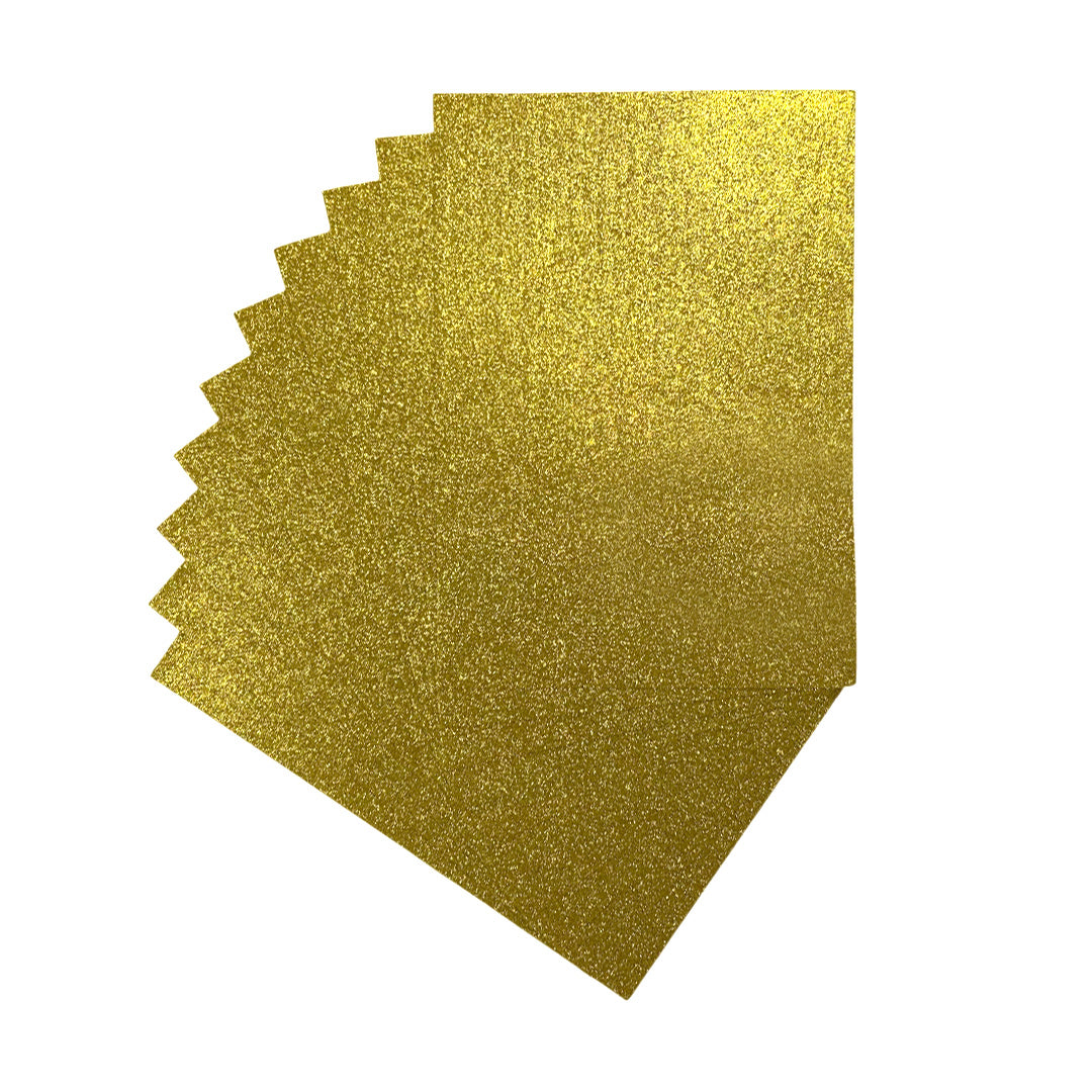 Pack of 10 A4 Gold Glitter EVA Foam Sheets