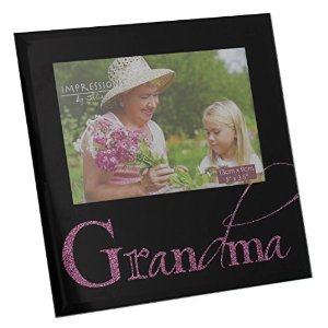 Grandma 5" x 3.5" Black Glass Photo Frame By Juliana Freestanding Frames Lovely Gift