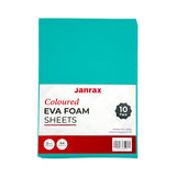 Pack of 10 A4 Aqua Green Coloured EVA Foam Sheets