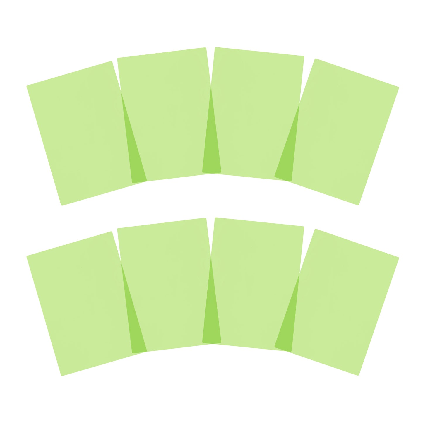 Pack of 8 A4 Plain Light Green Dyslexia Overlay Reading Sheets – PET Material, Rounded Corners