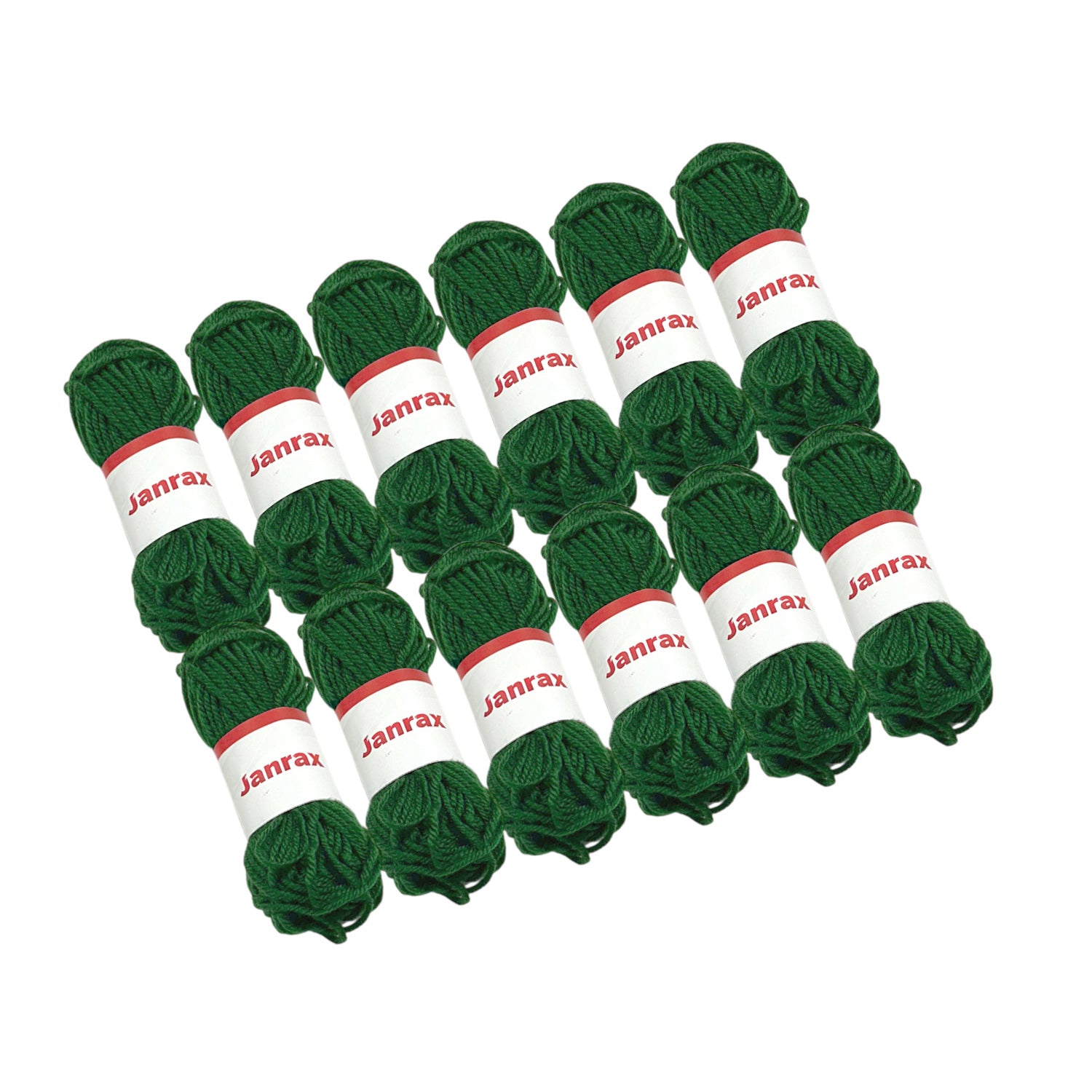 Pack of 5 Dark Green Acrylic Yarn Rolls – 10g each, 4 Strand 8 Ply Knitting Wool