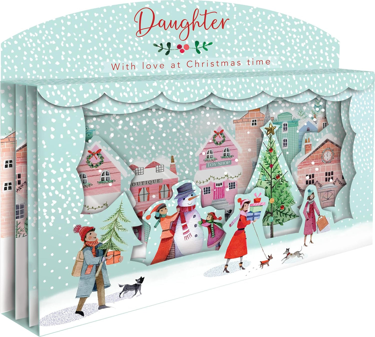 Wonderful Daughter Spectacular 3D Street Scene Freestanding Christmas Card {DC}