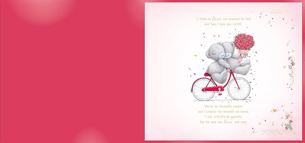Bears On Bicycle Love of my Life Luxury Large Boxed Handmade Valentine's Day Card {DC}