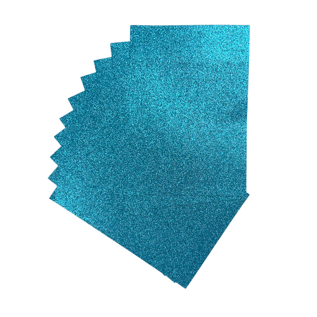 Pack of 10 A4 Light Blue Glitter EVA Foam Sheets