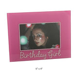 Birthday Girl Pink Photo Frame With Diamonte Surrounding 6"x4"