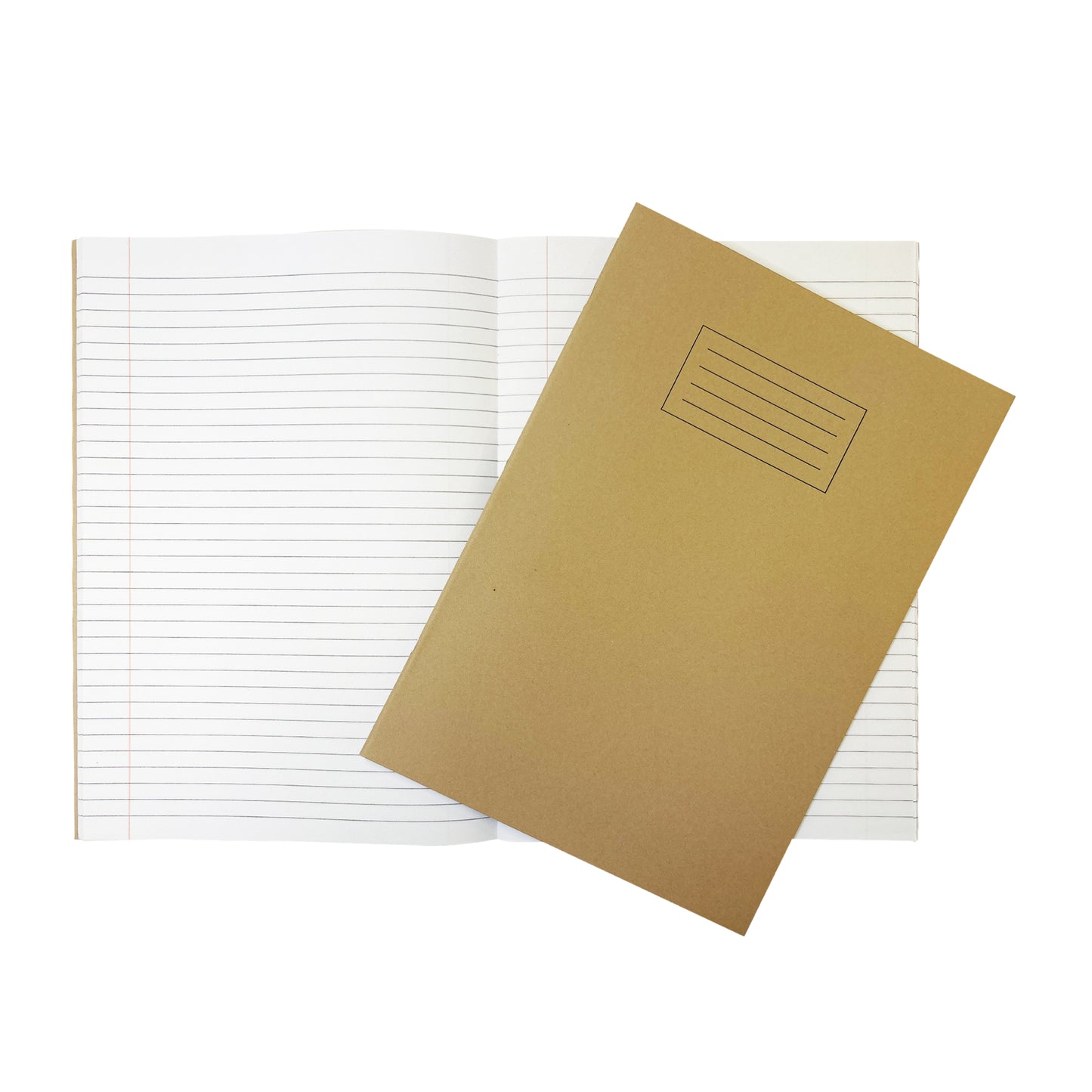 Janrax A4 Buff 80 Page Feint Ruled with Margin Exercise Book WF Paper with 225gsm Manilla Cover