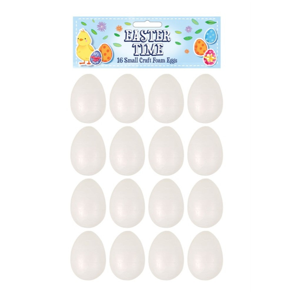Pack of 16 Easter Small Craft Kit Foam Eggs 4cm