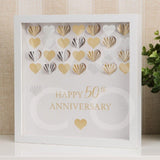 Celebrations White Framed Wall Plaque - 50th Golden Anniversary