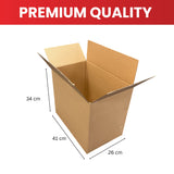 Cardboard Packing Box 41x26x34cm — 3mm Corrugated Flute {DNL}