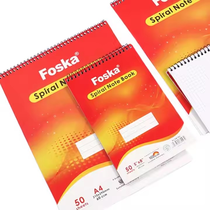 A4 50 Sheets Lined Spiral Notebook