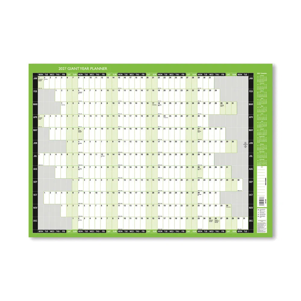 Janrax 2027 Giant Year Planner Unmounted - 1000 x 610mm