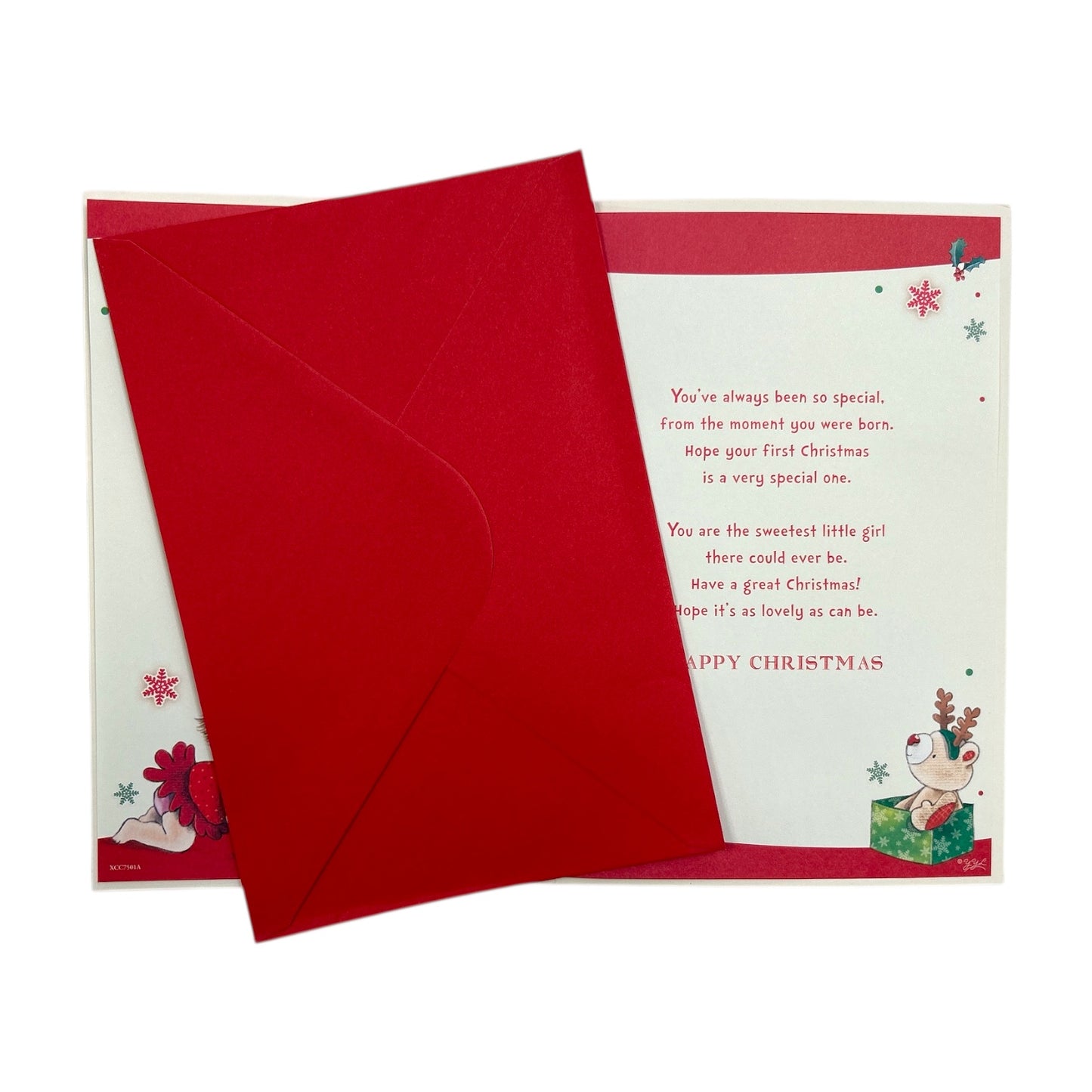 For a Special Baby Girl First Christmas with Badge Card