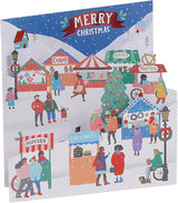 Multipack of 8 Christmas Market Design Christmas Cards With Envelopes
