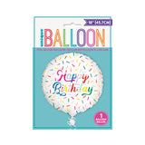 Birthday Sprinkle Happy Birthday Round 18" Foil Balloon