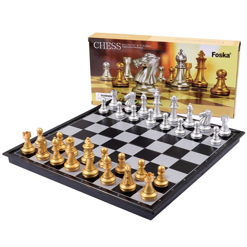 Folding and Magnetic Checker Chess Board game