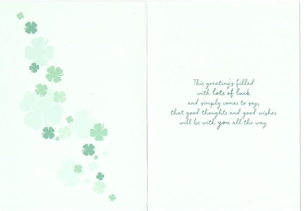 Good Luck In Your Exams Card Four Leaf Clover Design