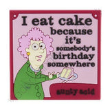 Aunty Acid Rubber Fridge Magnet I Eat Cake {DNL EBAY}