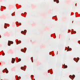 Pack of 10 Valentine Hearts Red Luxury Metallic Plastic-Free 18gsm Tissue Paper Sheets 50x70cm