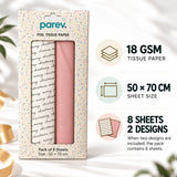Pack of 8 Merry Christmas Script Luxury Silver Foil Design & Plain Pink 50 x 70 cm Tissue Sheets