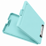 Single A4 Pastel Blue Plastic Clipboard Box File - Storage Filing Case