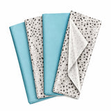 Pack of 8 Diamond Sparkle Luxury Foil Design & Plain Sky Blue 50 x 70 cm Tissue Sheets - Birthday Summer Everyday Celebrations