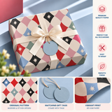 Pack of 2 Pastel Prism Design 50 x 70 cm Gift Wrap Sheets with 2 Tags - Valentine’s Mother's Day Birthdays Everyday Celebrations