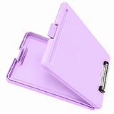 Single A4 Pastel Purple Plastic Clipboard Box File - Storage Filing Case