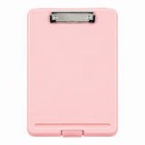 Single A4 Pastel Pink Plastic Clipboard Box File - Storage Filing Case