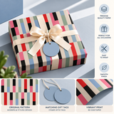Pack of 2 Confetti Collumns Design 50 x 70 cm Gift Wrap Sheets with 2 Tags - Christmas Birthdays Kids Party Holiday Gifting