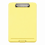 Single A4 Pastel Yellow Plastic Clipboard Box File - Storage Filing Case