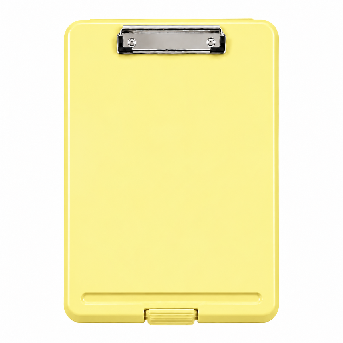 Single A4 Pastel Yellow Plastic Clipboard Box File - Storage Filing Case