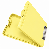 Single A4 Pastel Yellow Plastic Clipboard Box File - Storage Filing Case