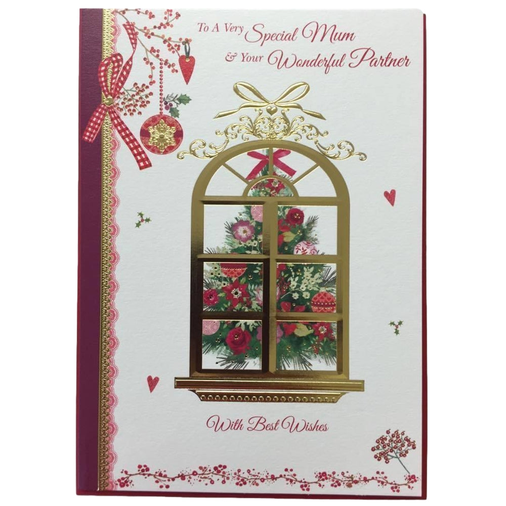 Traditional Mum and Partner Christmas Card 