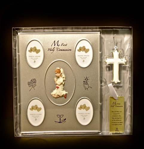 Juliana Communion Set-Collage Frame,Cross & Bookmark - Girl