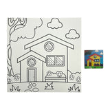 20 x 20cm Pre Drawn Outline Canvas Paint For Kids