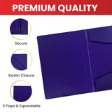 Pack of 12 A4 Assorted Colour 3 Flap Folders with Elasticated Closure