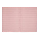 Rhino A4 48 Page Light Blue with Pink Tinted Paper 8mm Lined with Margin Exercise Book
