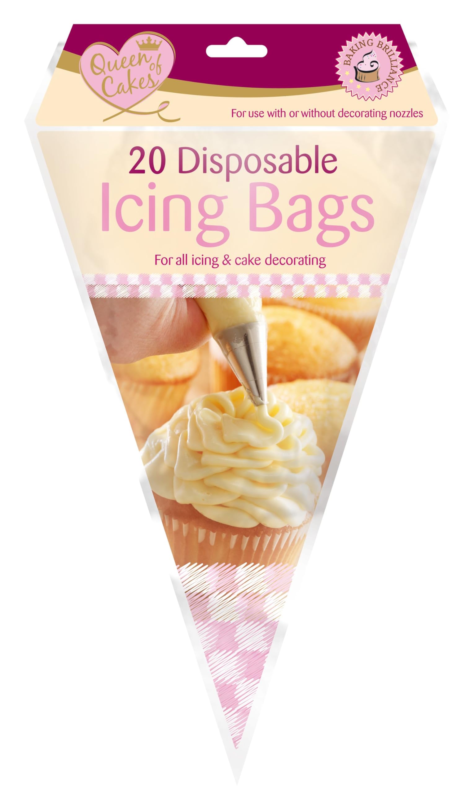 Pack of 20 Queen Of Cakes Disposable Piping Icing Bags