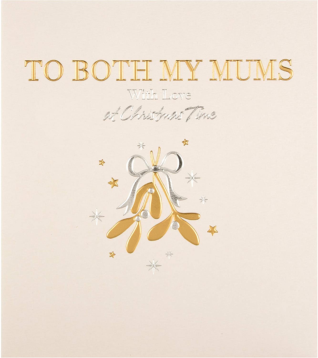 Christmas Studio Card for 'Both My Mums' with Simple Gold Foiled Design {DC}