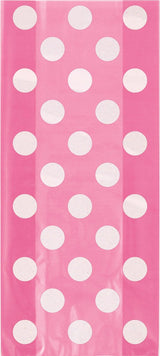 Pack of 20 Hot Pink Dots Cellophane Bags