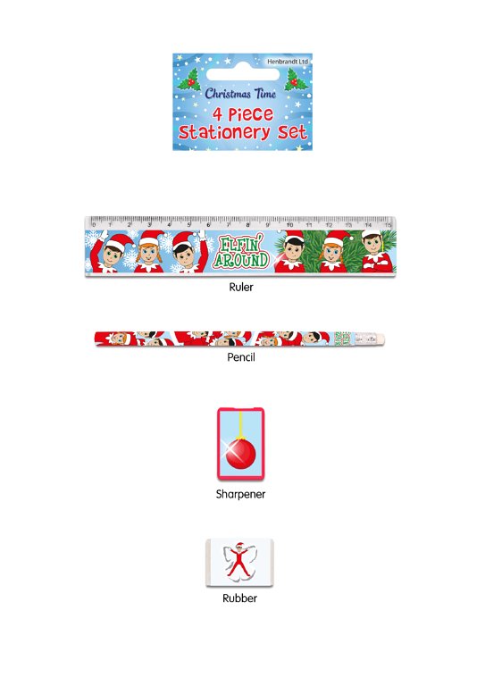 Pack of 4 Pieces Christmas Elfin Around Stationery Set {DC}